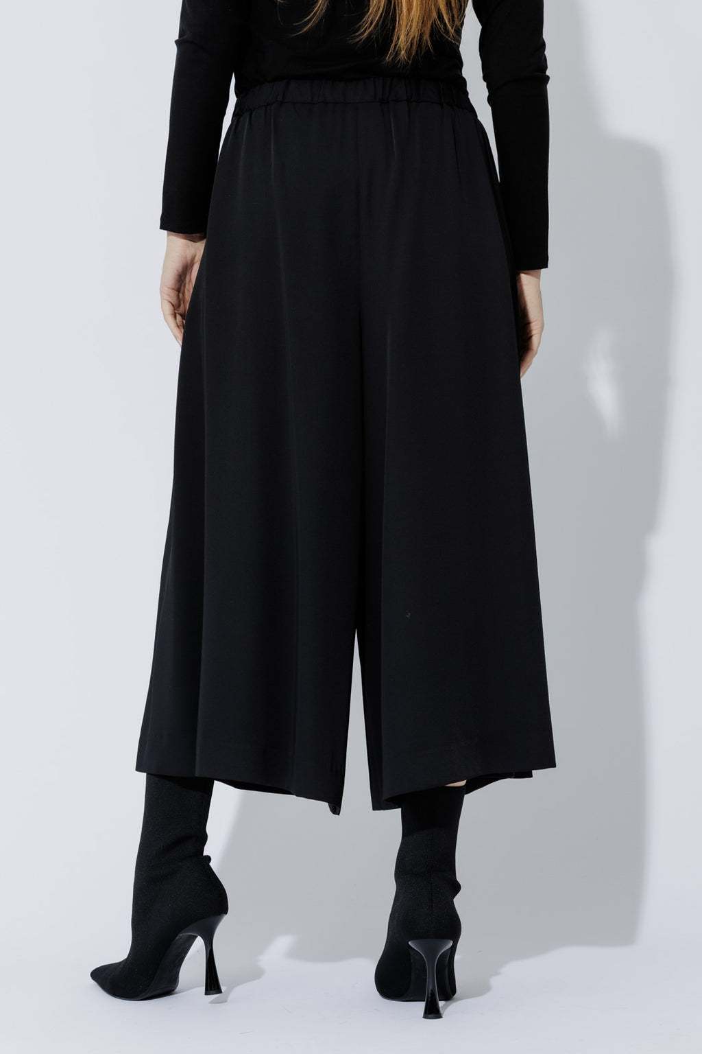 Black Euro Wide Leg Culotte