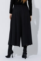 Black Euro Wide Leg Culotte