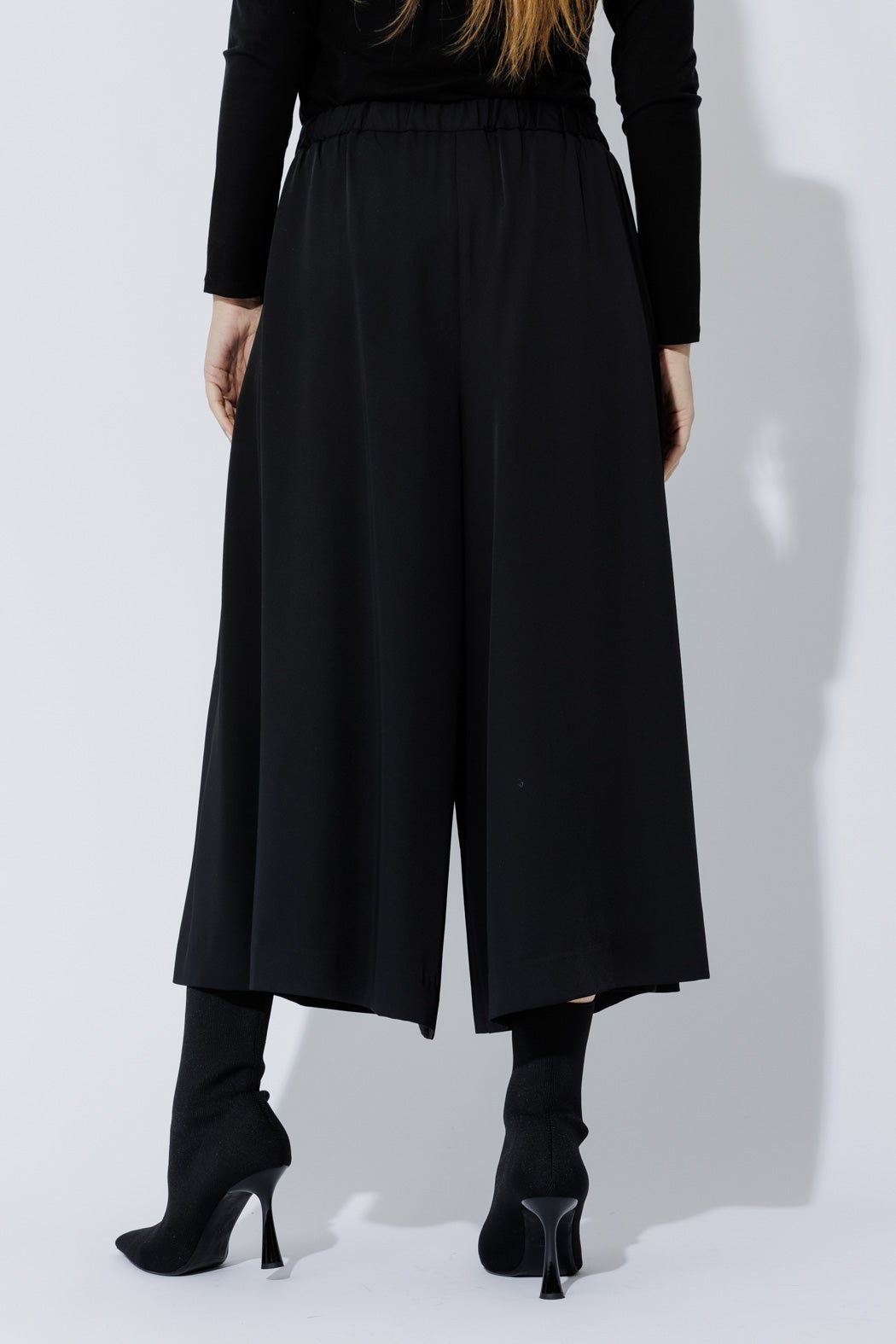 Black Euro Wide Leg Culotte