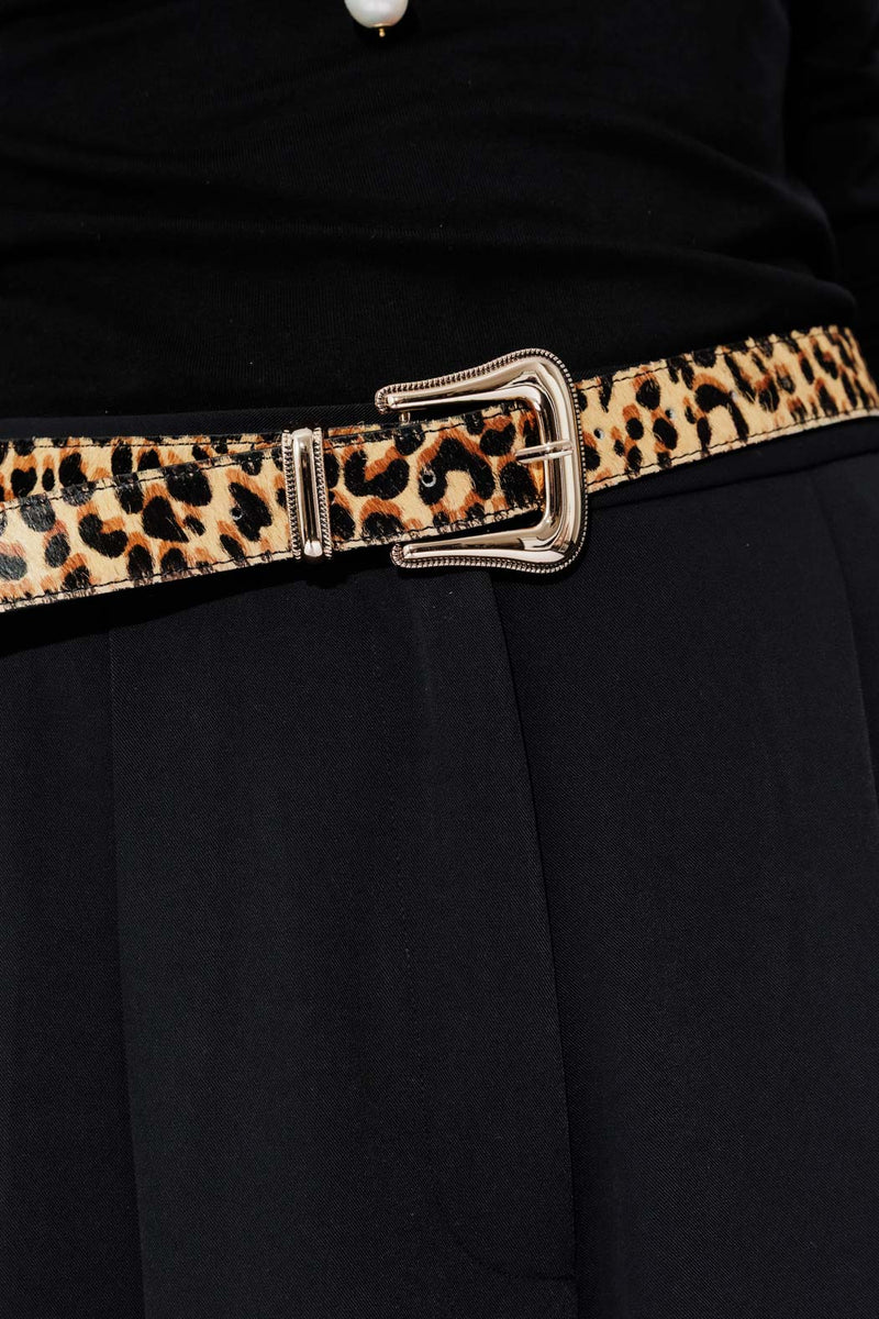 Cheetah Cowboy Hide Belt