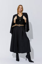 Black Euro Wide Leg Culotte