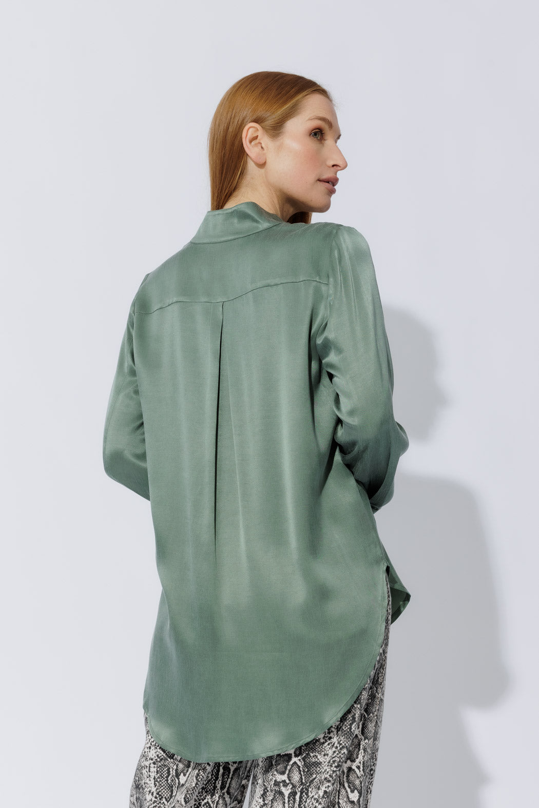Sage Cupro Blogger Shirt