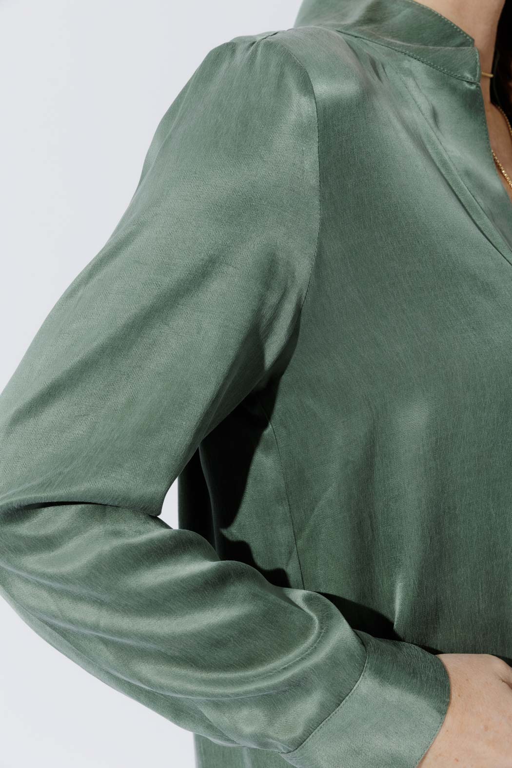 Sage Cupro Blogger Shirt
