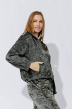 Sage Textured Zip Hoody S