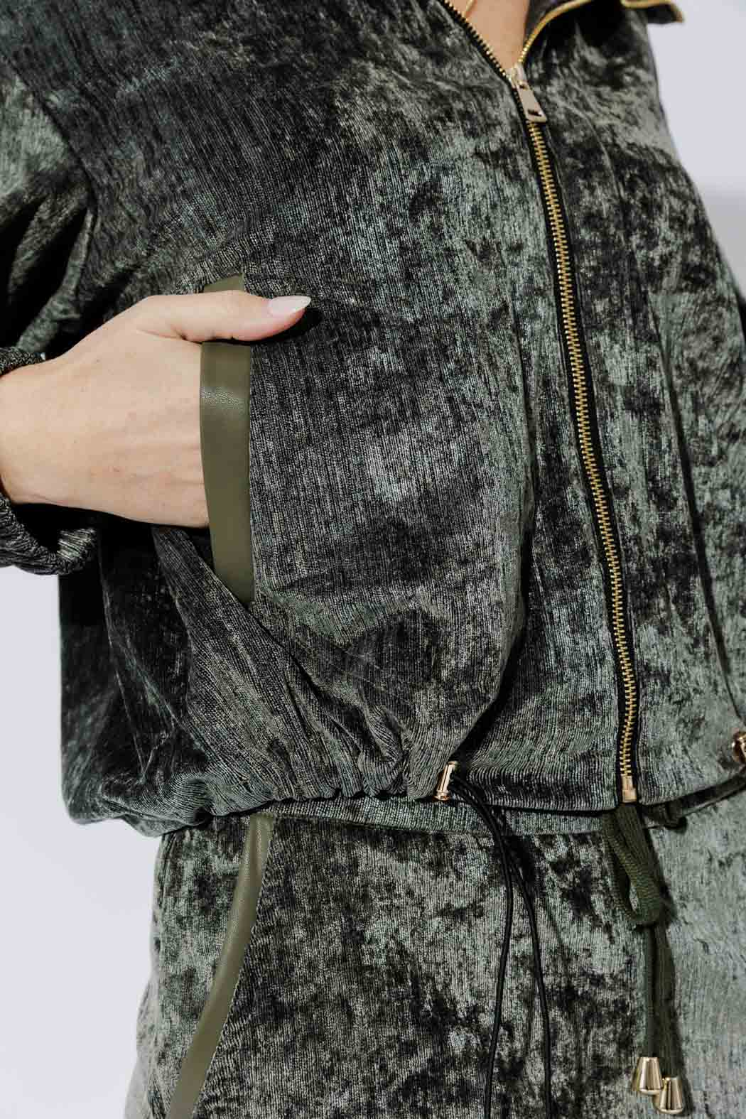 Sage Textured Zip Hoody S