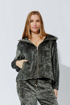Sage Textured Zip Hoody S