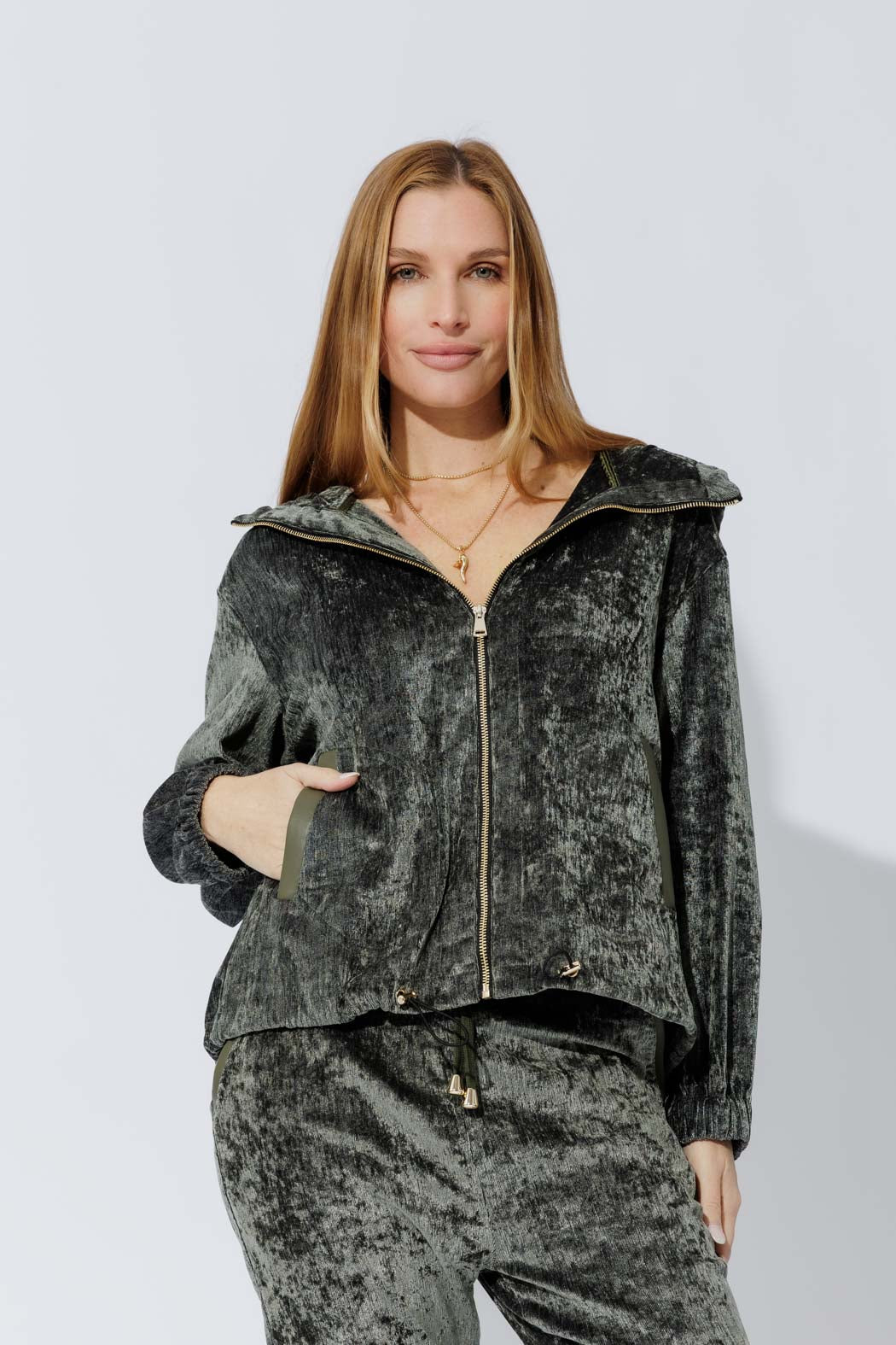 Sage Textured Zip Hoody S