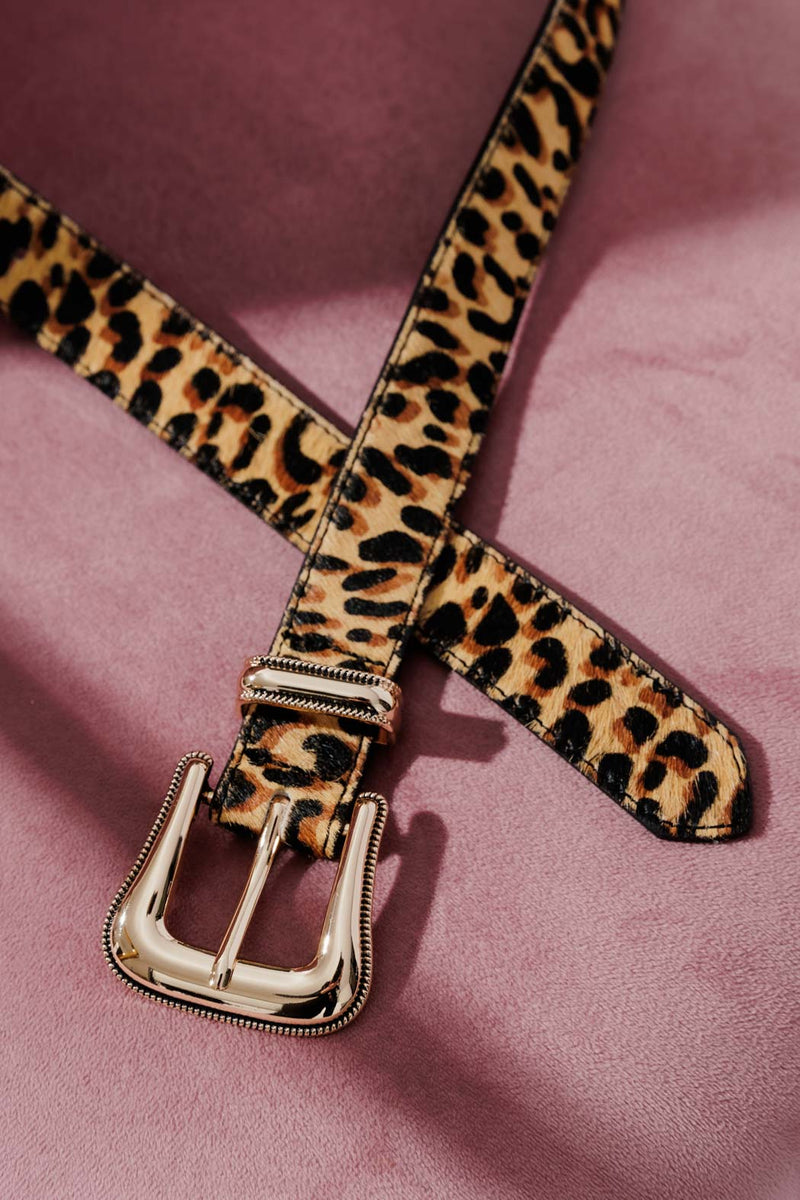 Cheetah Cowboy Hide Belt L/Xl