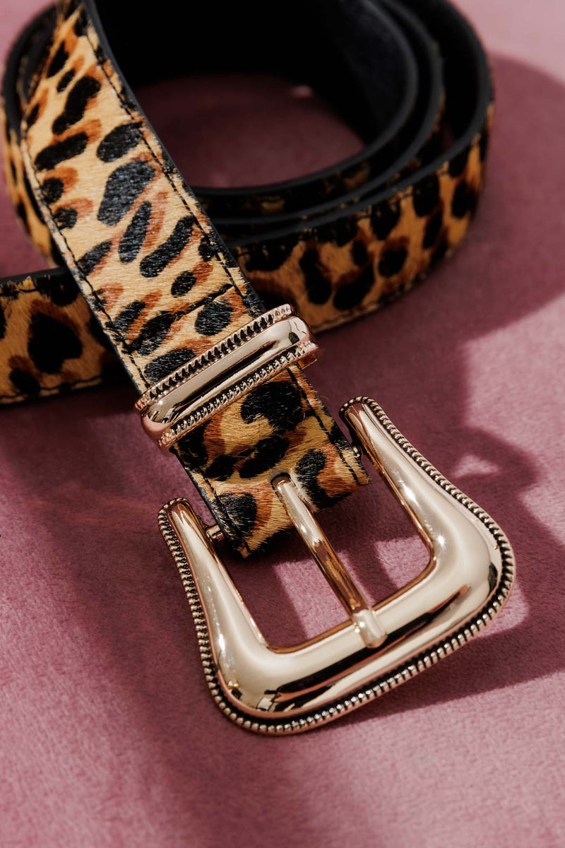 Cheetah Cowboy Hide Belt