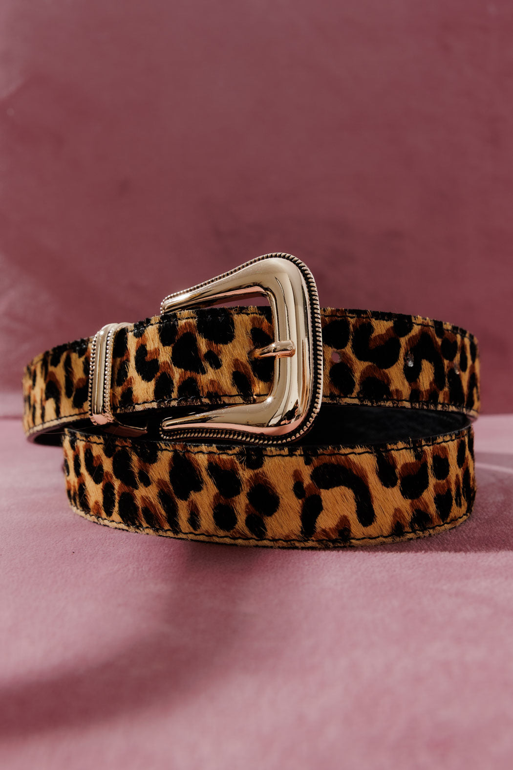 Cheetah Cowboy Hide Belt L/Xl