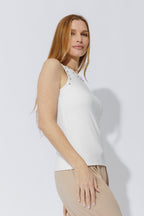 White Tencel Stud Cami