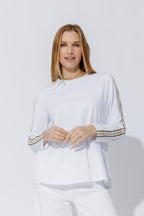 White Stripe Sleeve T-Shirt