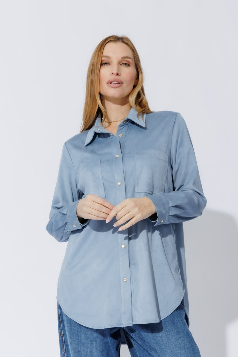 Blue Suede Overshirt