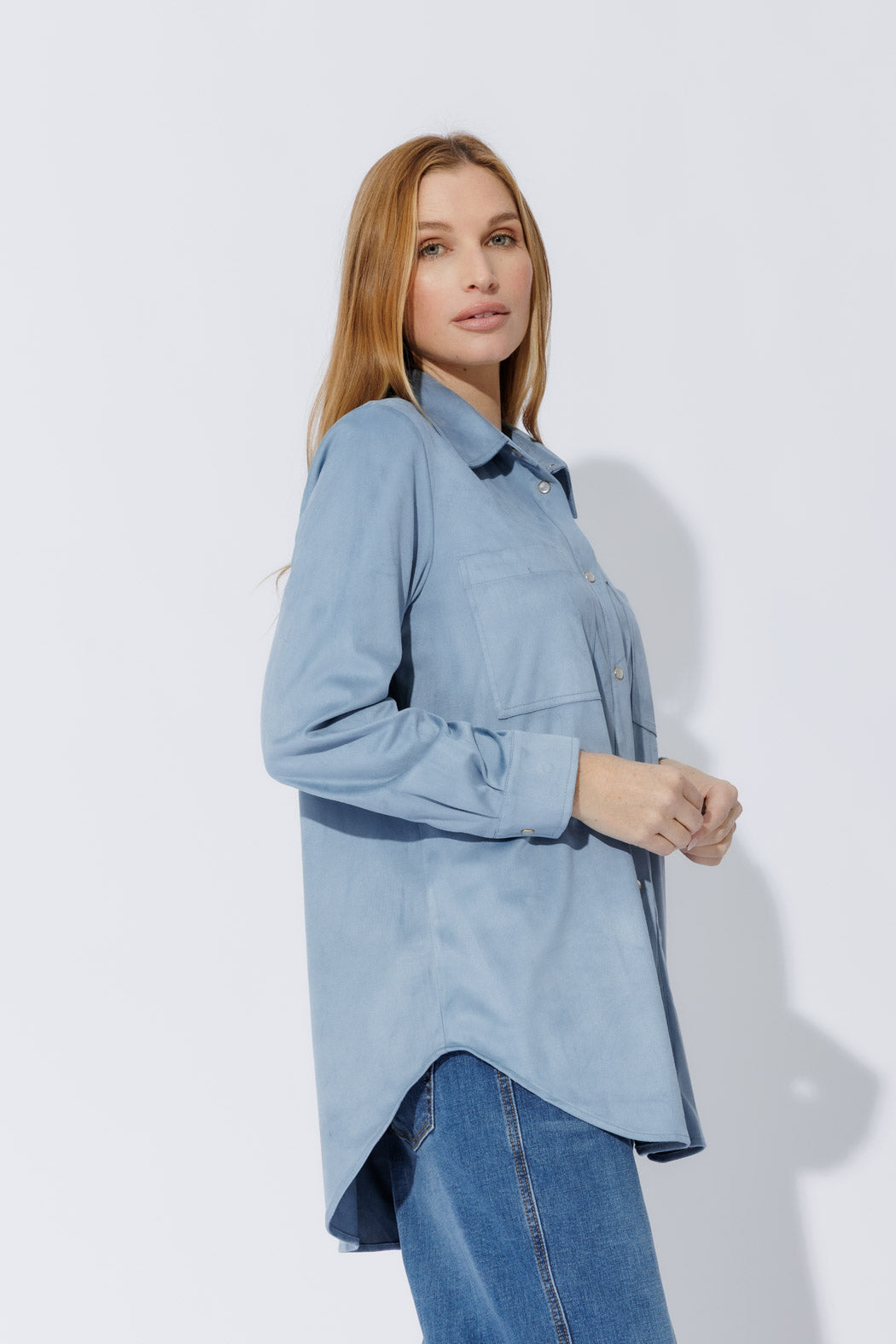 Blue Suede Overshirt