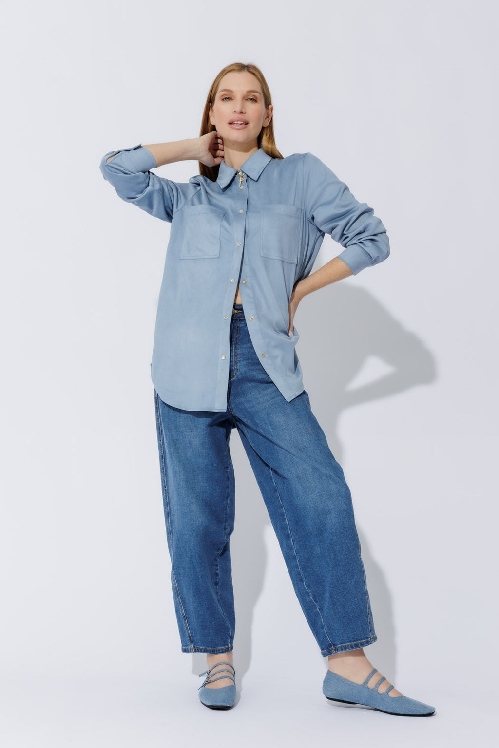 Blue Suede Overshirt