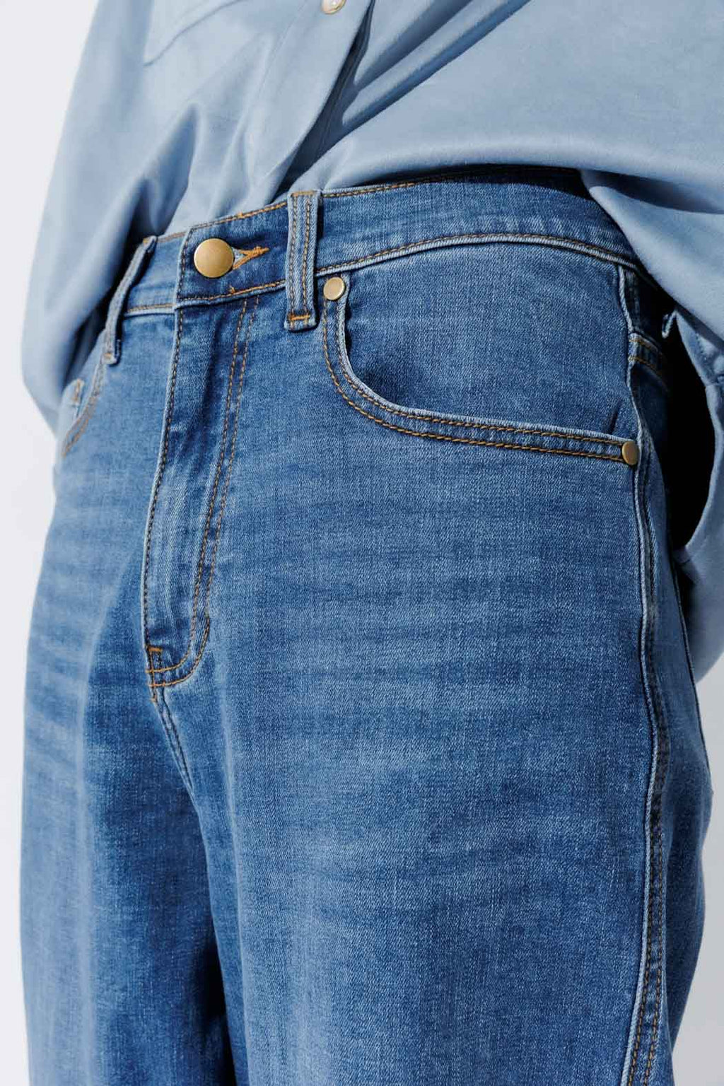 Blue Denim Barrel Jean