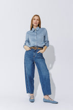 Blue Denim Barrel Jean