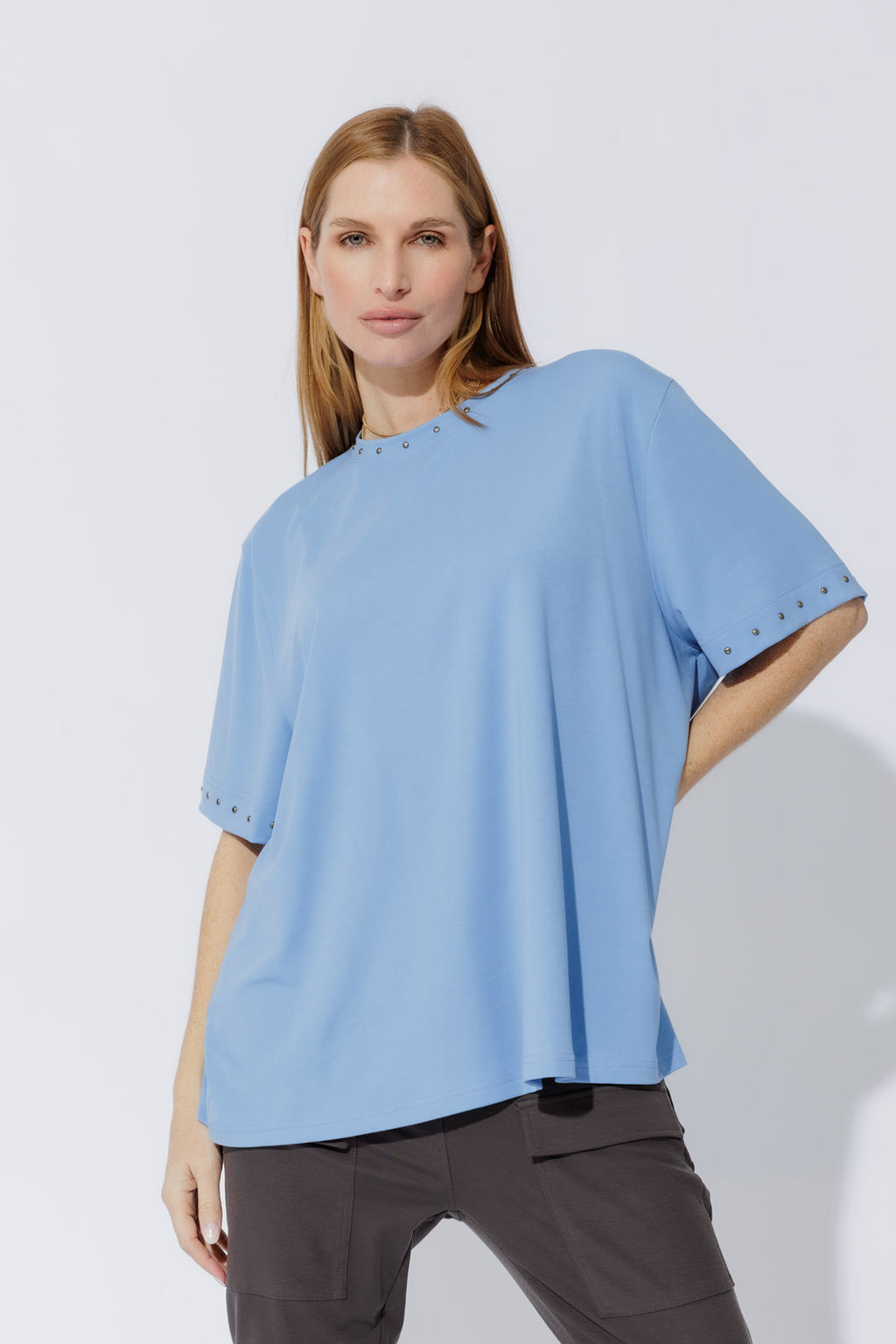 Cornflower Tencel Stud Tee