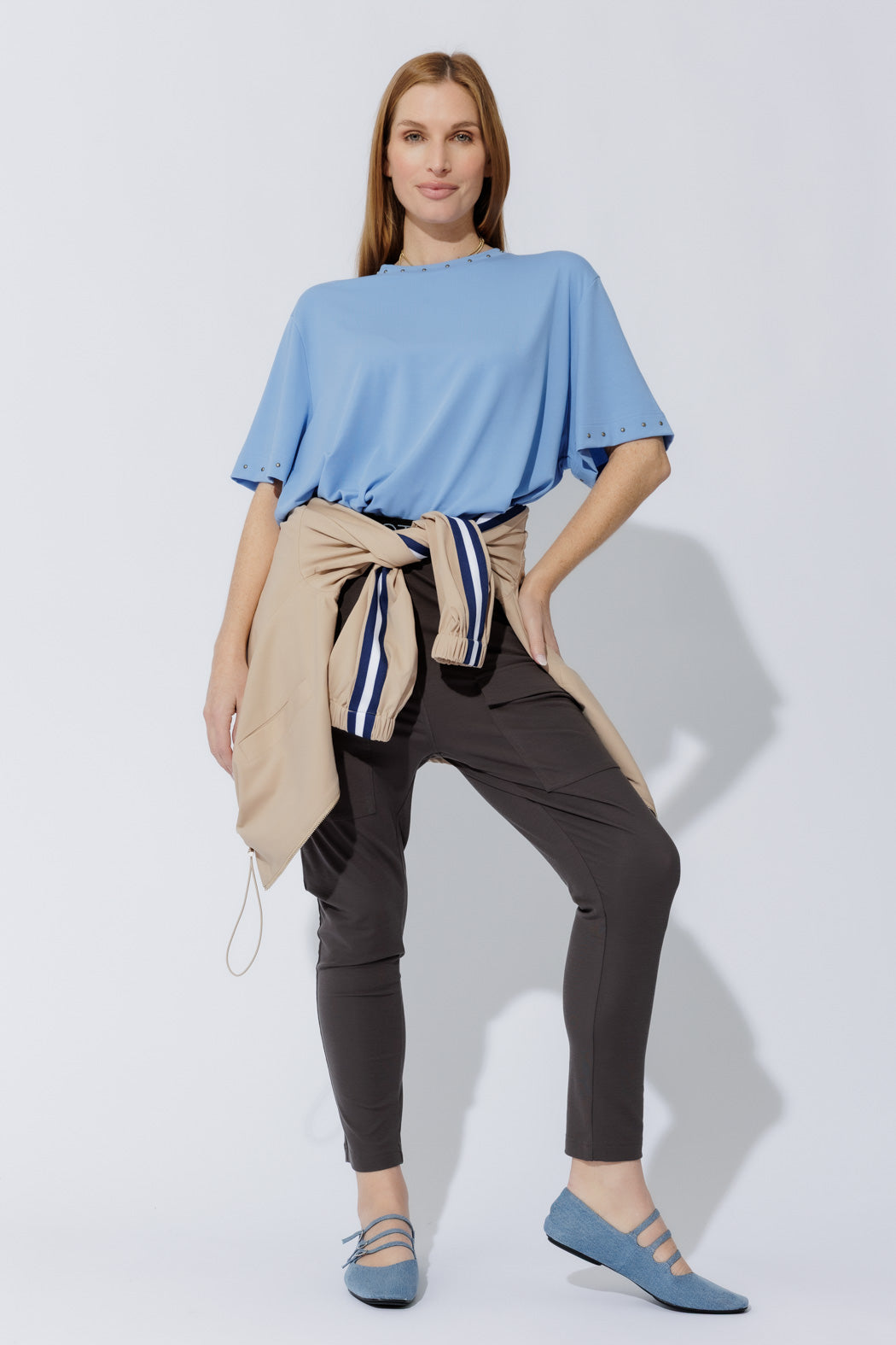 Cornflower Tencel Stud Tee