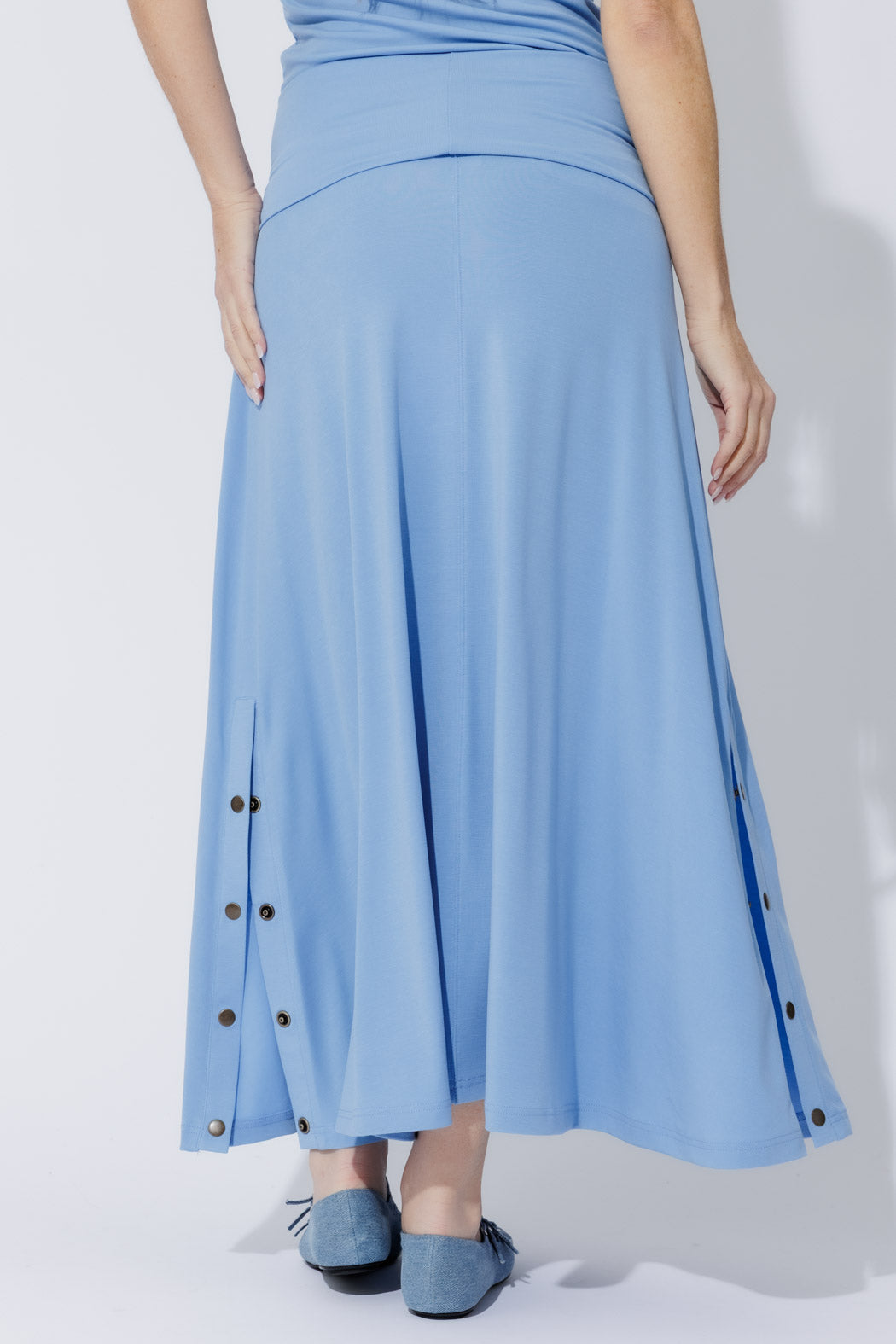 Cornflower Tencel Stud Skirt