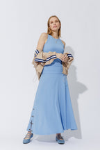 Cornflower Tencel Stud Skirt