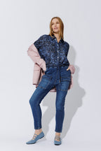 Mid Denim Pull On Cargo Jean