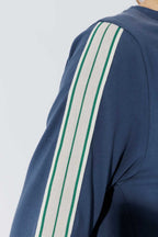 Navy Stripe Sleeve T-Shirt