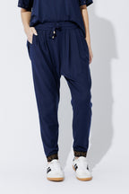 Navy Tencel Slouch Pant