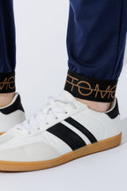 Navy Tencel Slouch Pant