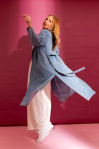 Light Chambray Animal Trench Coat