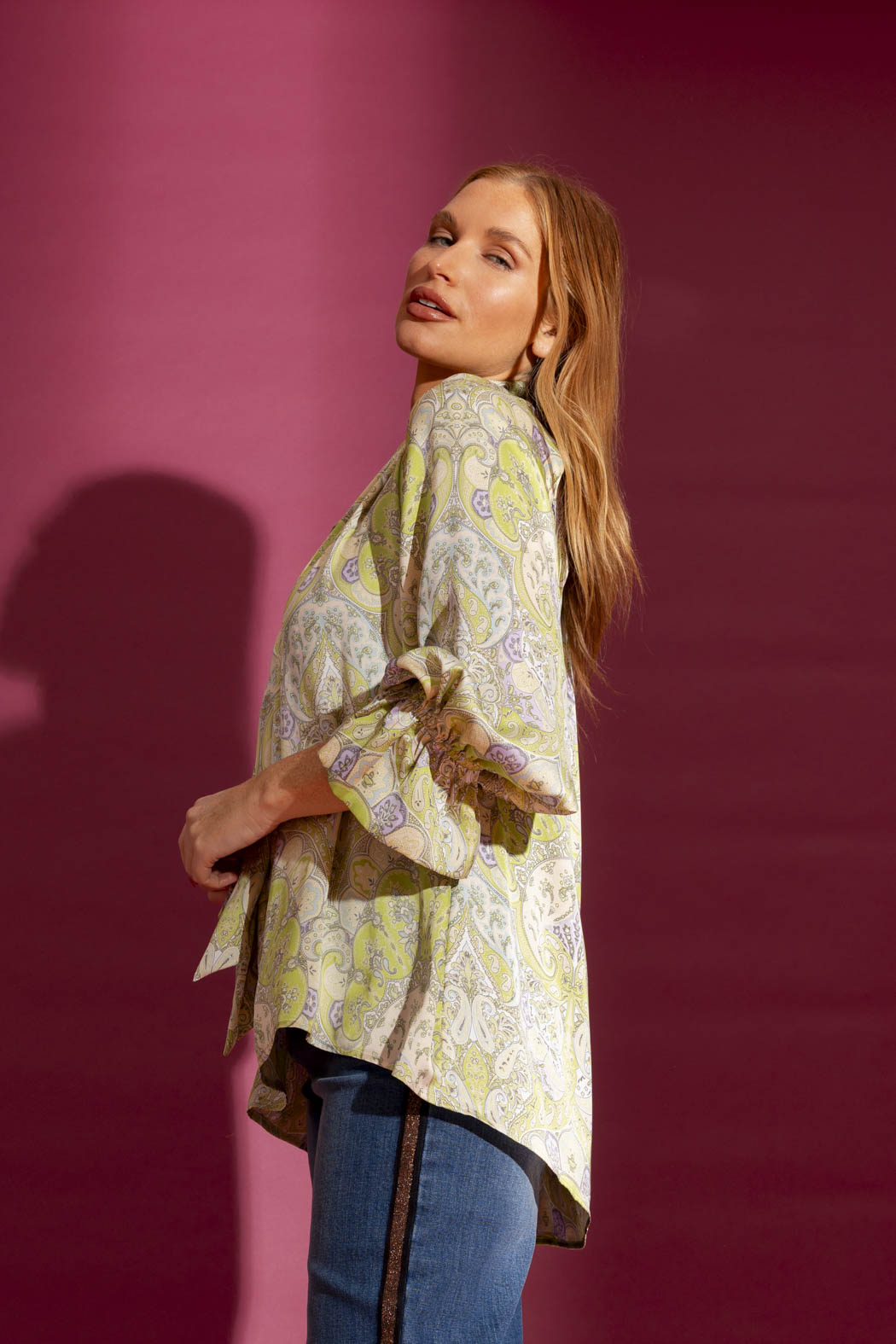 Green Paisley Victoria Blouse