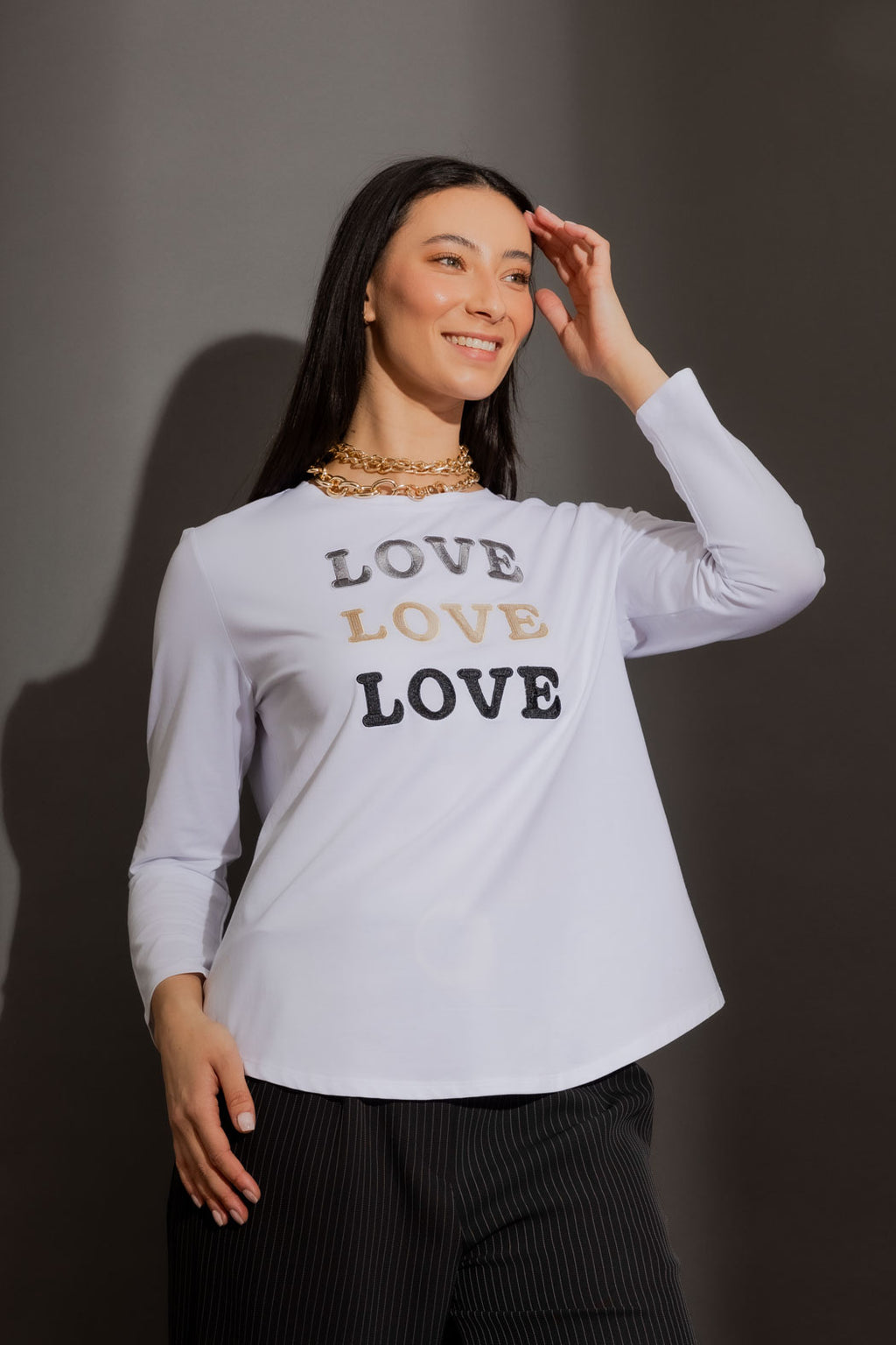 White Love Long Sleeve Tee