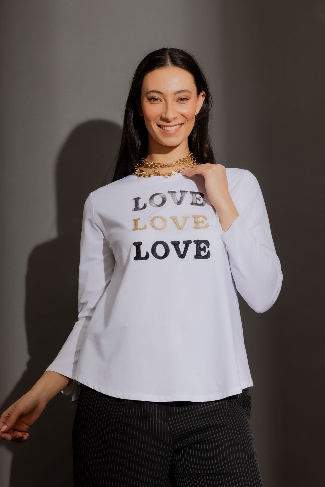 White Love Long Sleeve Tee