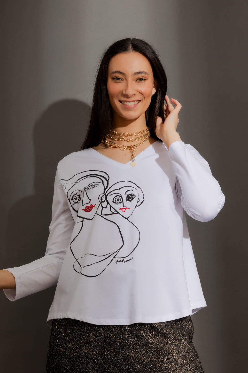 White Infinity Long Sleeve Tee