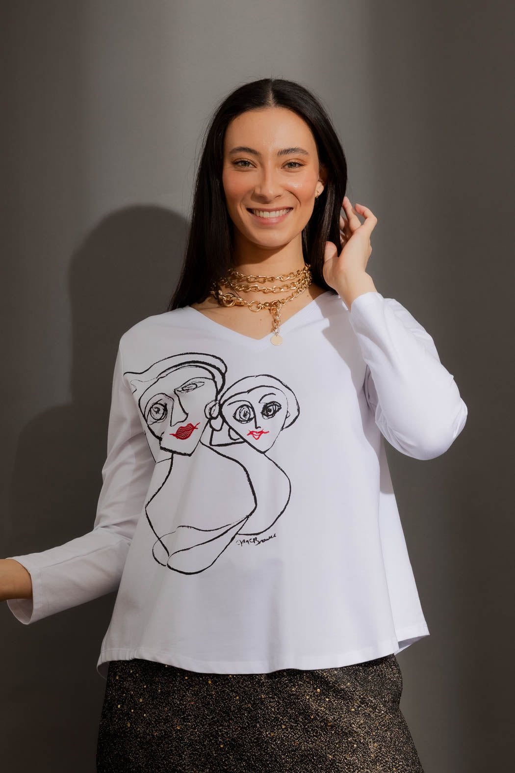 White Infinity Long Sleeve Tee