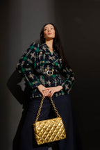 Navy/Green Belted Sisca Blazer Navy