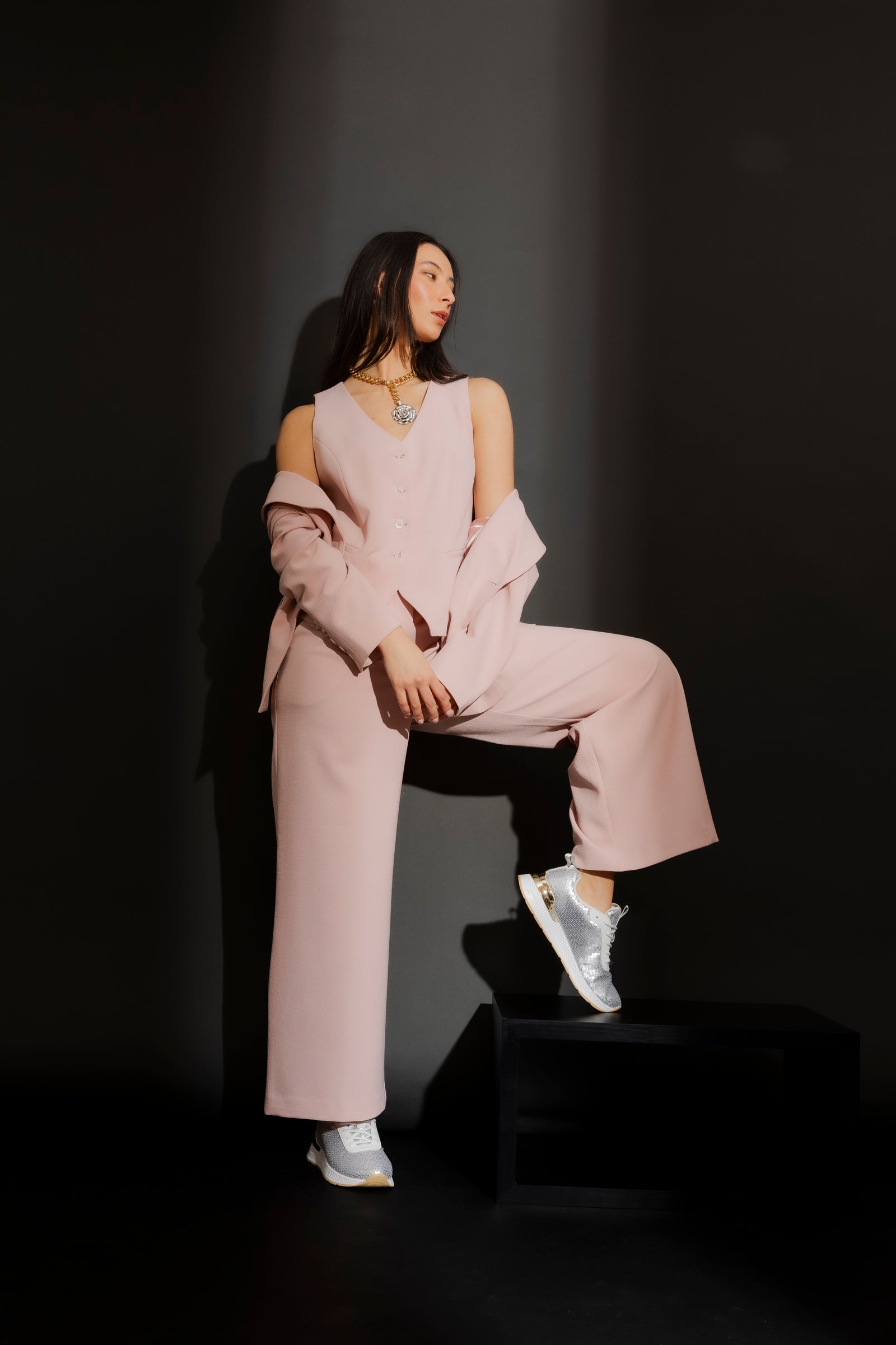 Pink Arch Wide Leg Pant