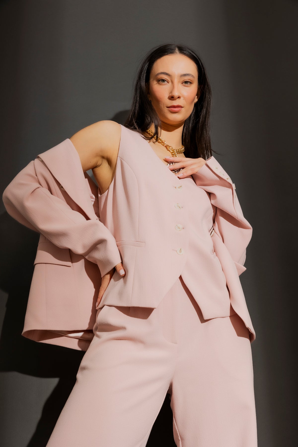 Pink Arch Tailored Vest