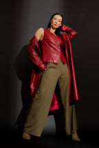 Khaki Cleo Belt Pant
