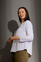 White Ponytail Long Sleeve Tee