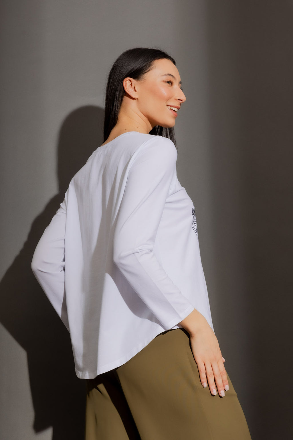 White Ponytail Long Sleeve Tee