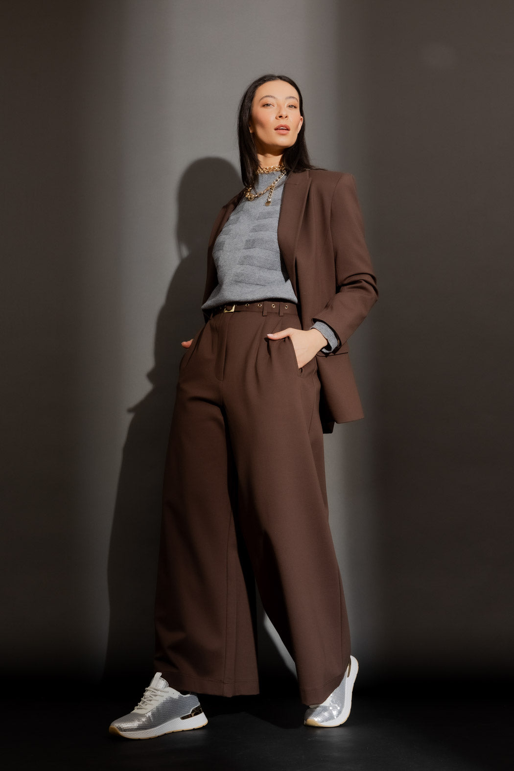 Mocha Ponte Oversized Blazer