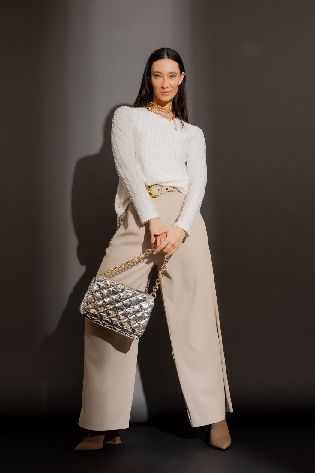 Ivory Knit Bell Top