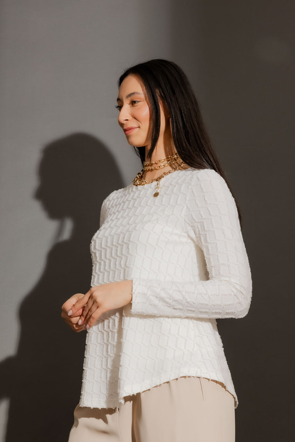 Ivory Knit Bell Top