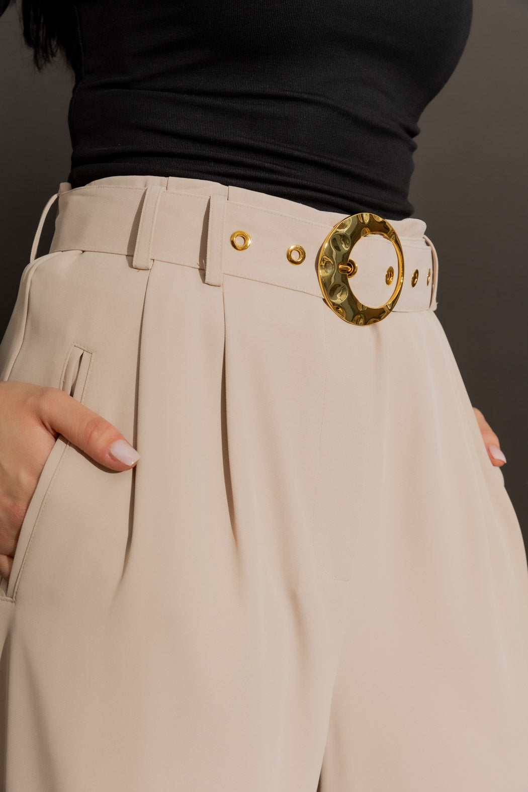 Sand Euro Cleo Belt Pant
