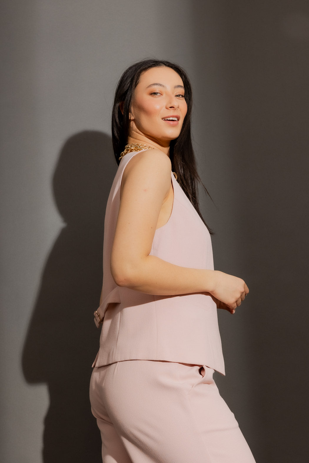 Pink Arch Tailored Vest