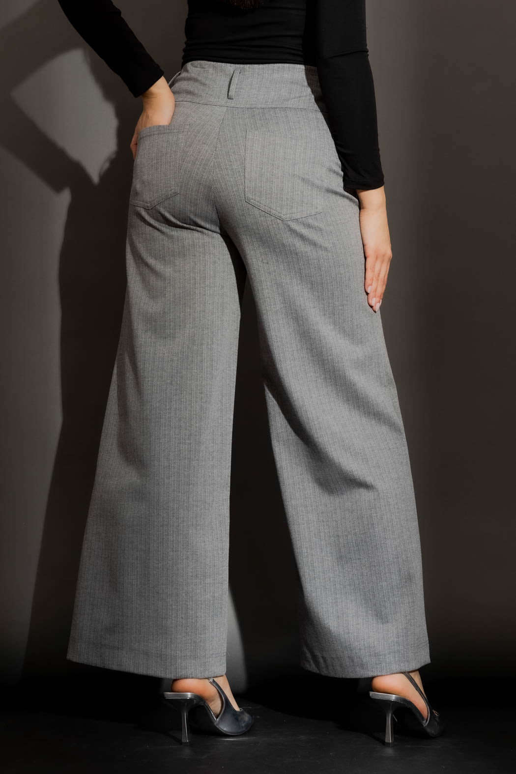 Grey Pintuck Culotte