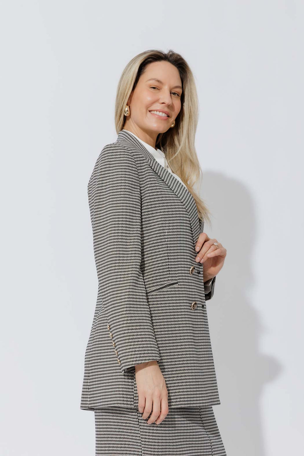 Black/White Lurex Bari Blazer