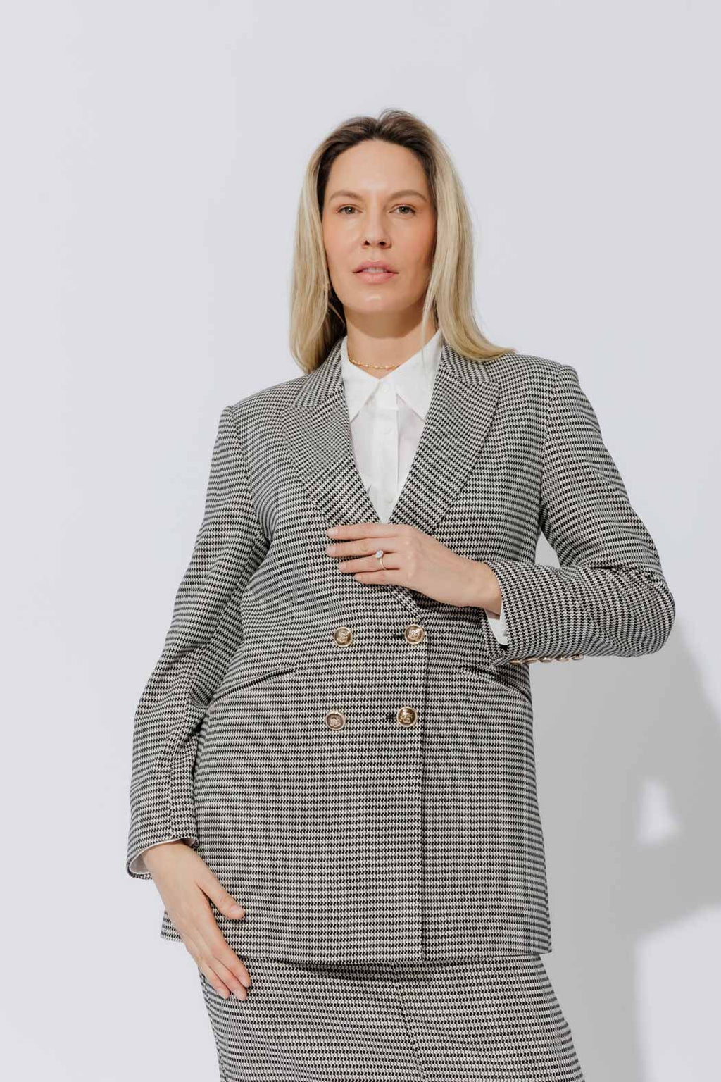 Black/White Lurex Bari Blazer