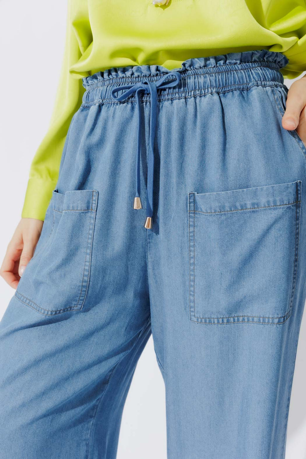 Mid Denim Tencel Cargo Pant
